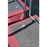 thumb-Arco design armstoelen met rode stoffering – set van 4-10