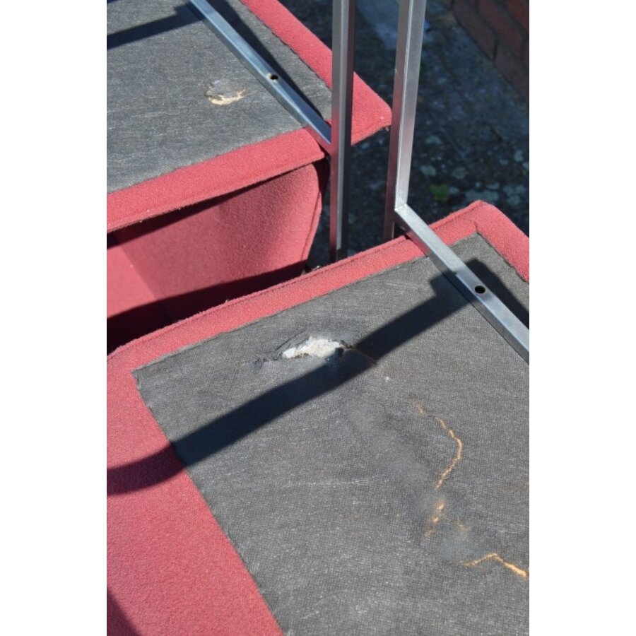 Arco design armstoelen met rode stoffering – set van 4-10