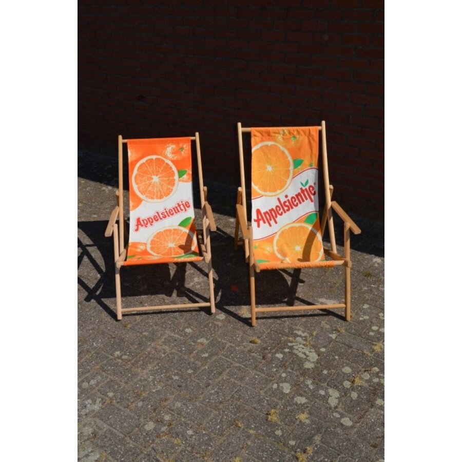 Appelsientje strandstoel van beukenhout set van 2-1