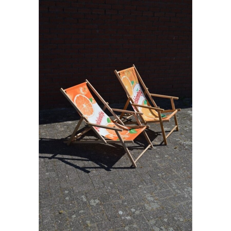 Appelsientje strandstoel van beukenhout set van 2-2