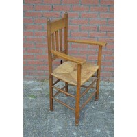 thumb-Stoel met armleuningen en biezen zitmat-2