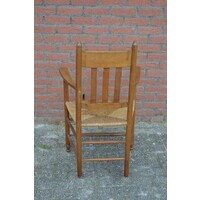 thumb-Stoel met armleuningen en biezen zitmat-3