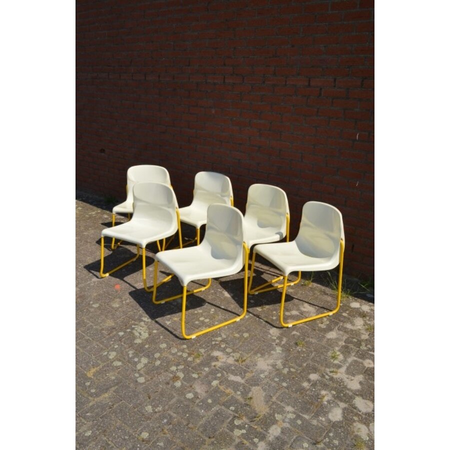 Retro stapelstoelen set van 6-7