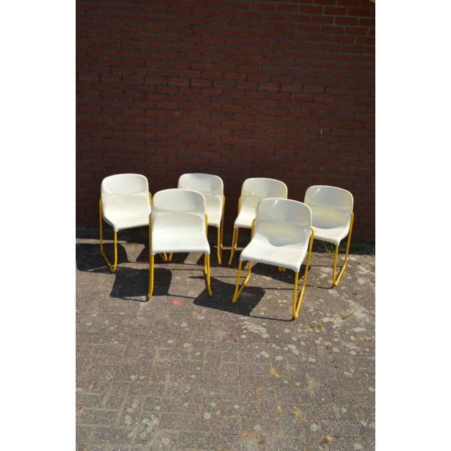 Retro stapelstoelen set van 6-2