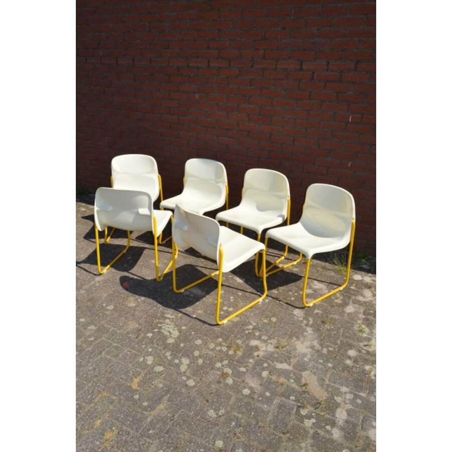 Retro stapelstoelen set van 6-9