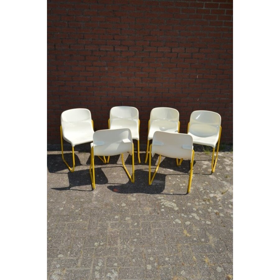 Retro stapelstoelen set van 6-10