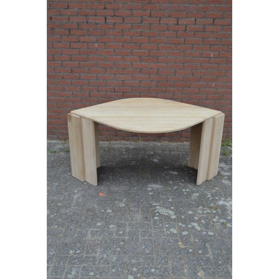 Eiken eettafel of bureautafel gezandstraald-2