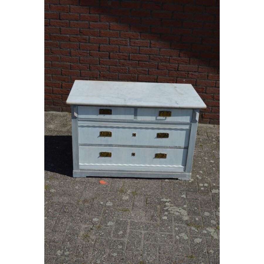 Oude commode met marmer blad-3