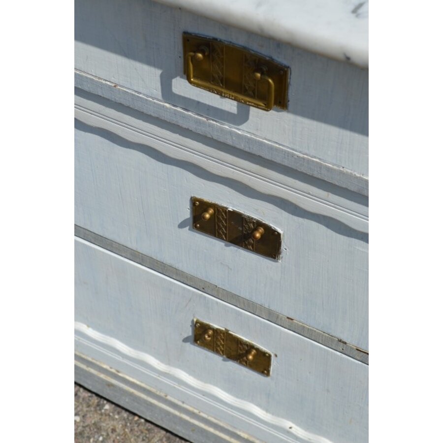 Oude commode met marmer blad-4