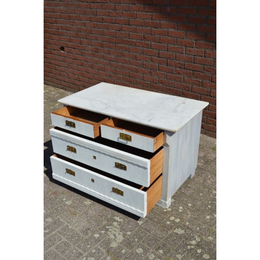 Oude commode met marmer blad-6