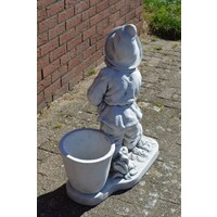 thumb-Betonnen kabouter met schep en bloembak van duurzaam gietsteen-5