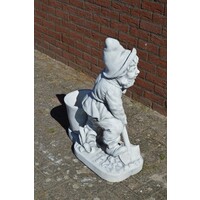 thumb-Betonnen kabouter met schep en bloembak van duurzaam gietsteen-6
