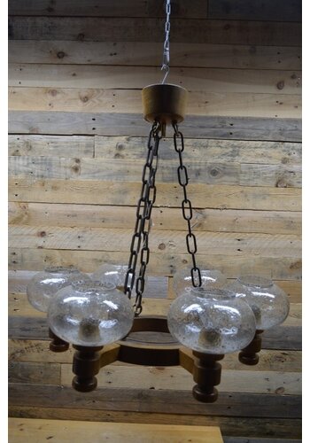 Hanglamp eiken met ketting landelijk 