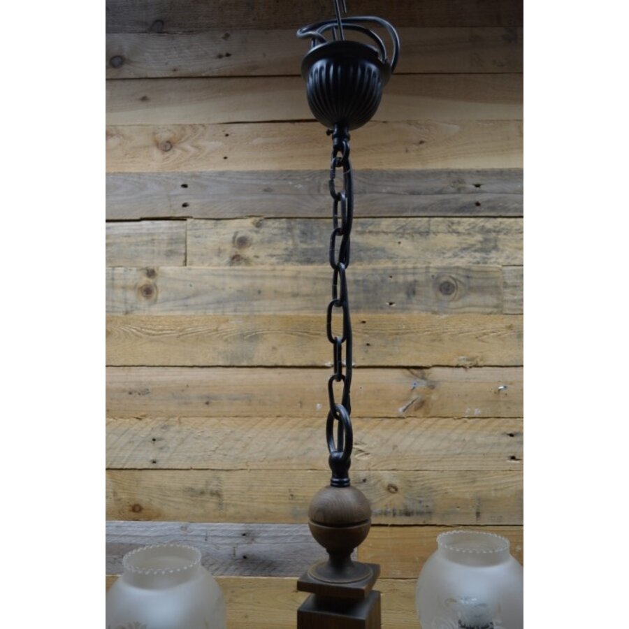Hanglamp met 3 glazen kappen-5