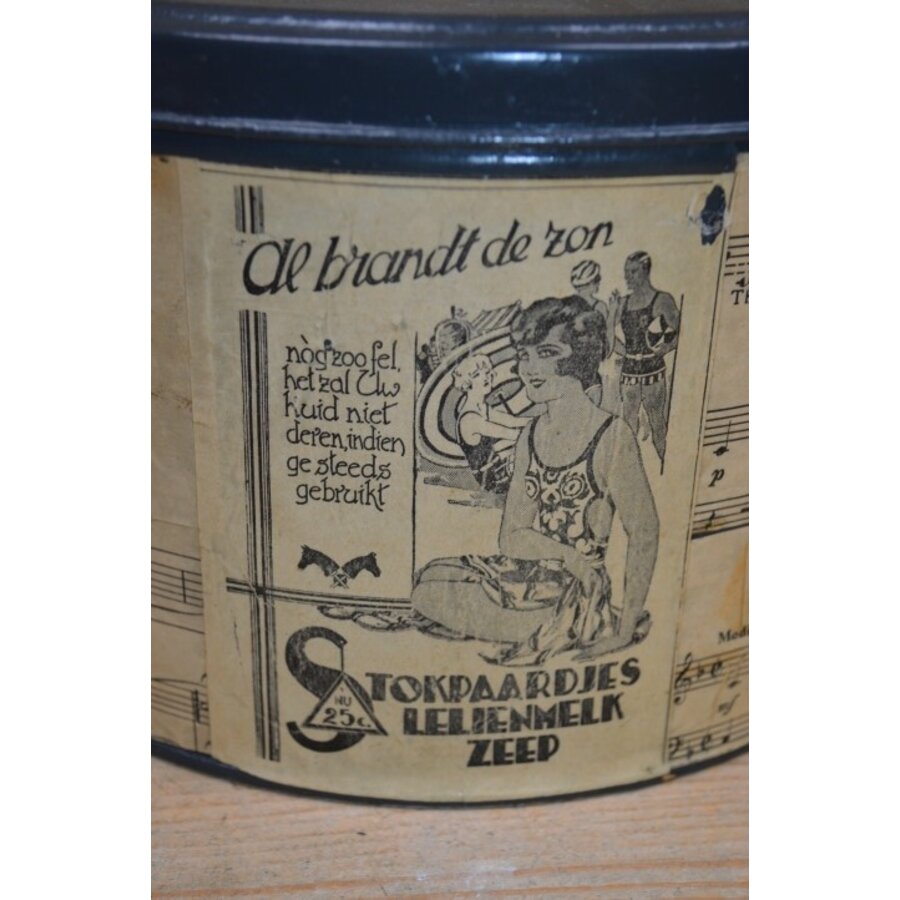 Metalen opberg trommel beplakt met papier-2