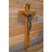 thumb-Eiken heiligkruis met aluminium jezus beeld-2