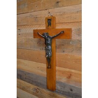 thumb-Eiken heiligkruis met aluminium jezus beeld-3