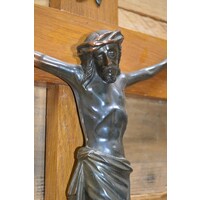 thumb-Eiken heiligkruis met aluminium jezus beeld-6