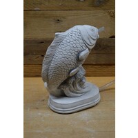 thumb-Koi springend uit het water betonnen tuinbeeld-3