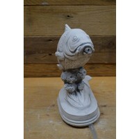 thumb-Koi springend uit het water betonnen tuinbeeld-4