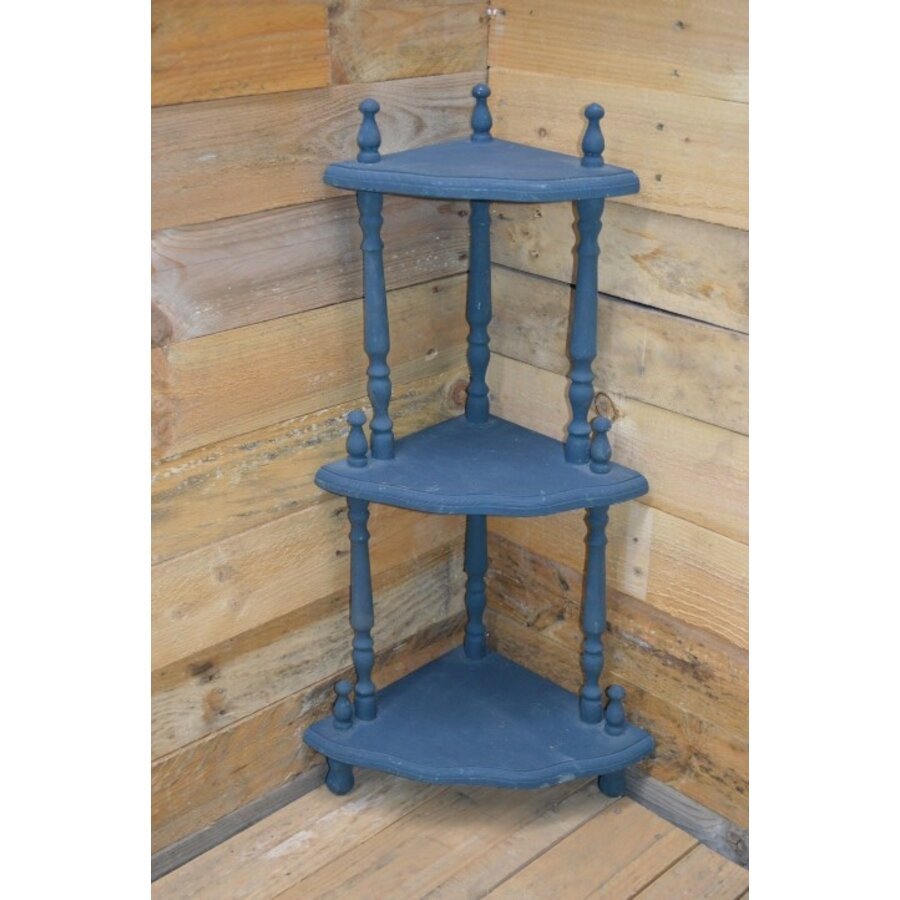 Schappen rekje brocante blauw  voor in de hoek-1