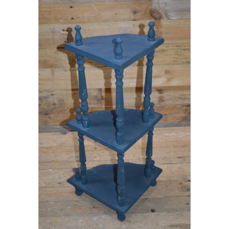 Schappen rekje brocante blauw  voor in de hoek-3