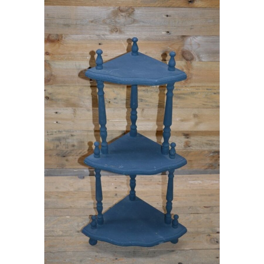 Schappen rekje brocante blauw  voor in de hoek-4