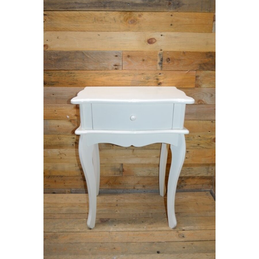 Witte sidetablel met Engelse Queen Ann poten-2