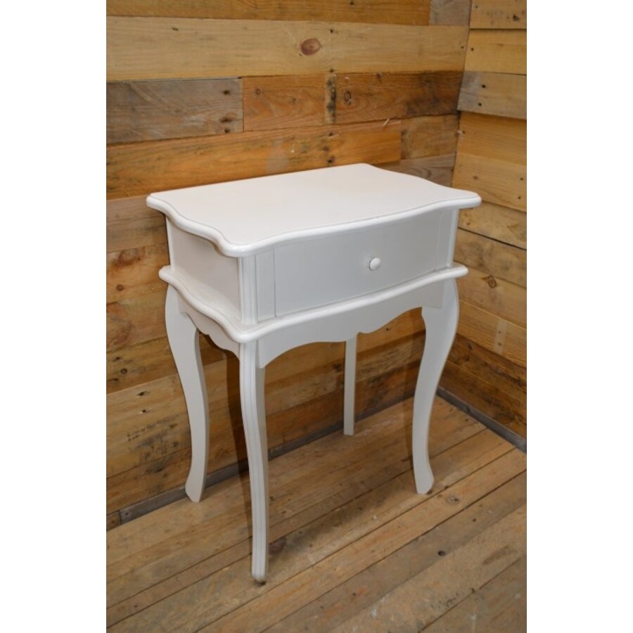 Witte sidetablel met Engelse Queen Ann poten-3