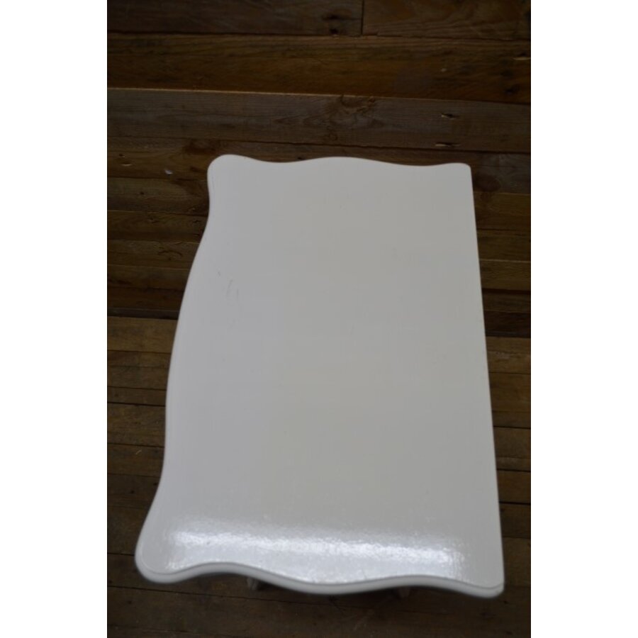 Witte sidetablel met Engelse Queen Ann poten-5