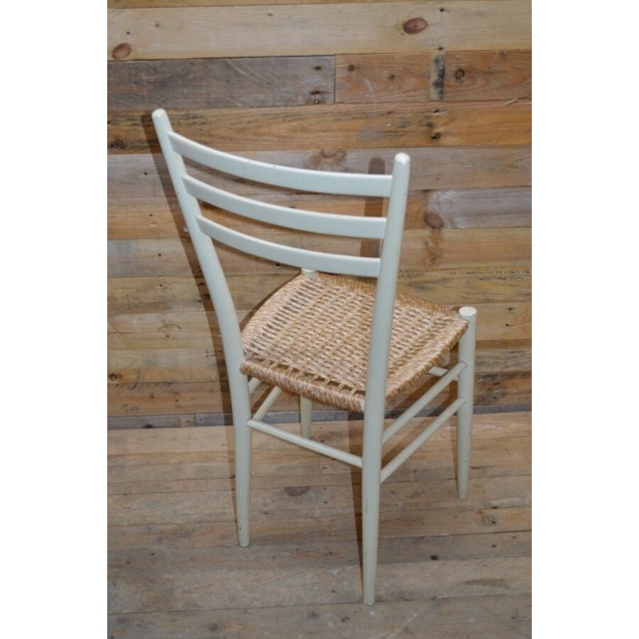 Retro keukenstoeltje oud wit-3