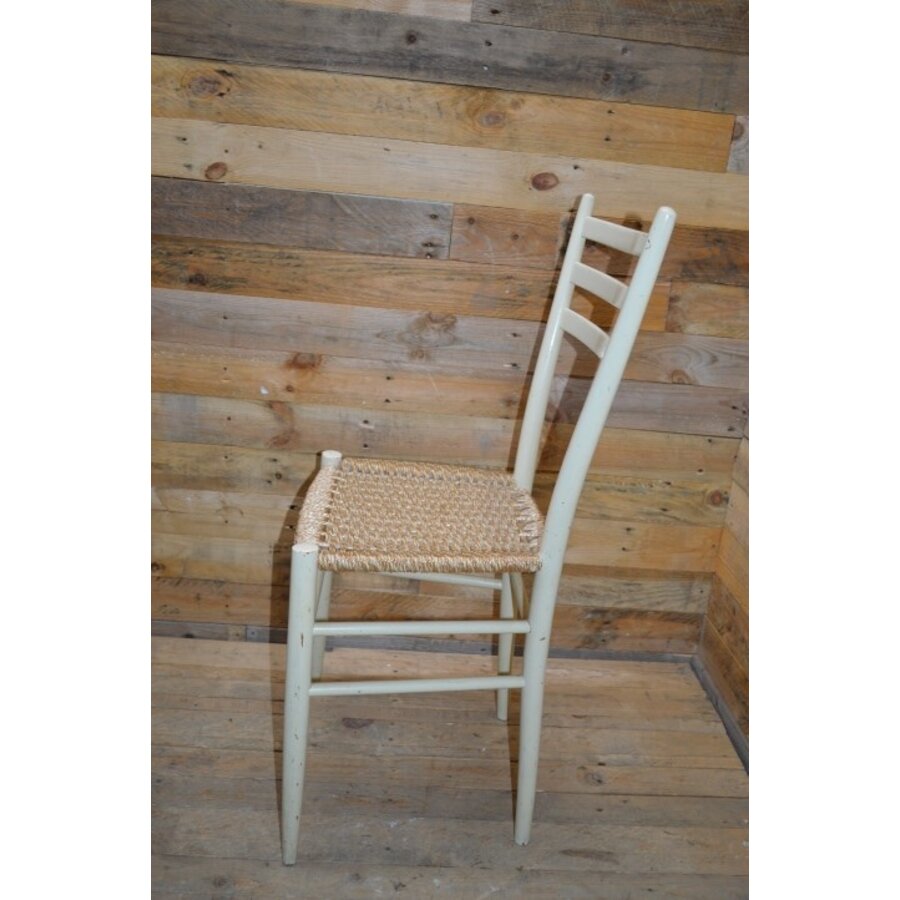 Retro keukenstoeltje oud wit-4