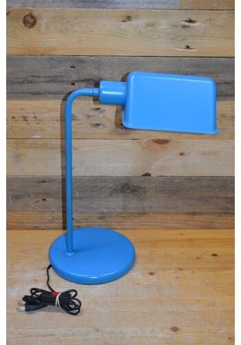Bureaulamp metaal blauw wit 
