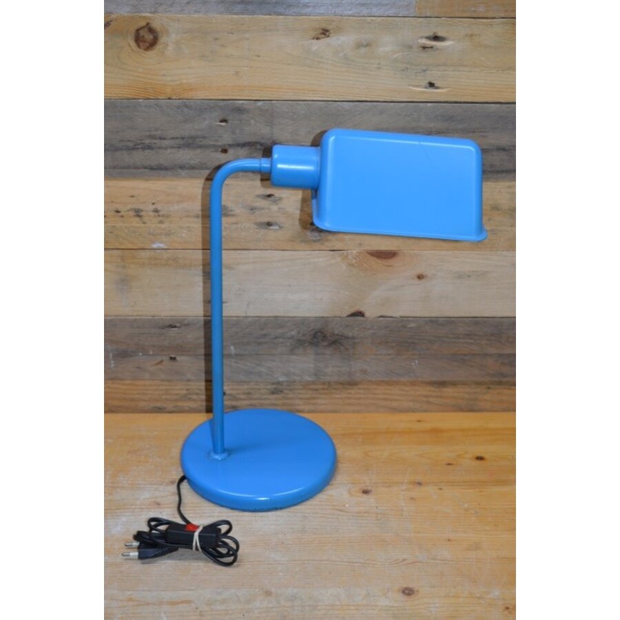 Bureaulamp metaal blauw wit-1