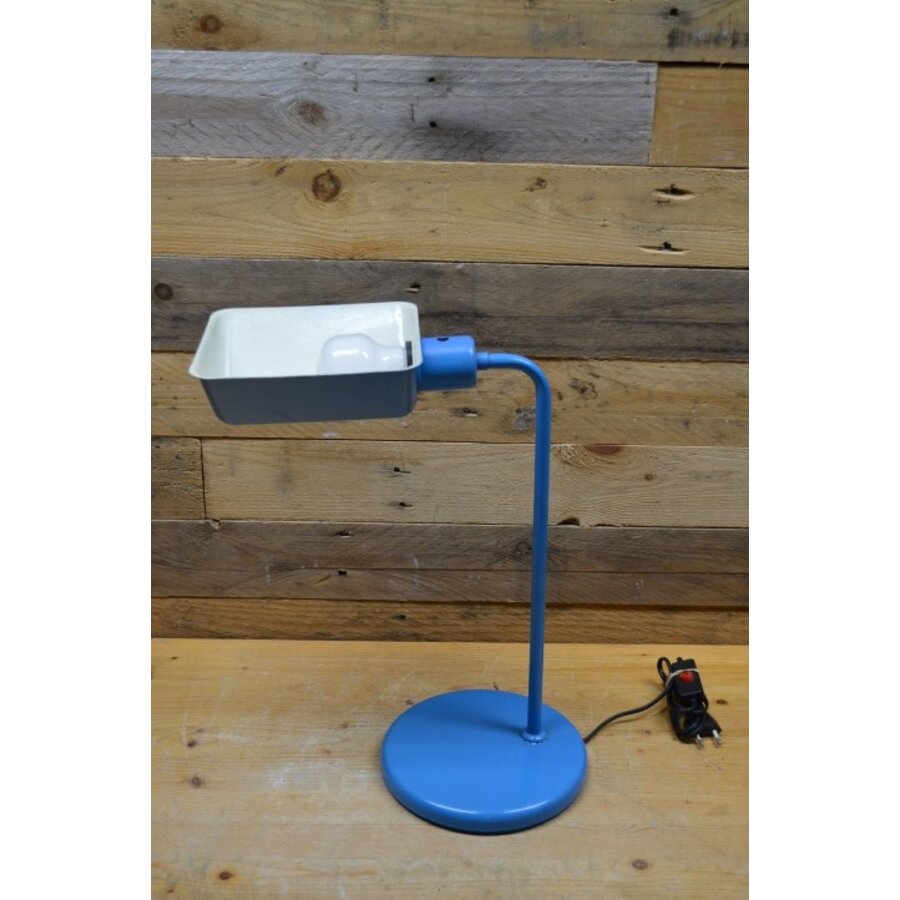 Bureaulamp metaal blauw wit-3