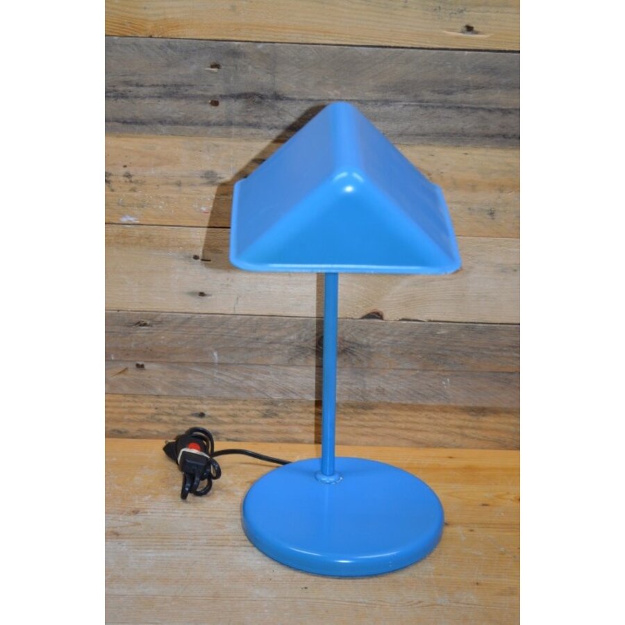 Bureaulamp metaal blauw wit-5