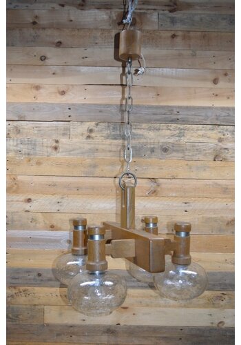 Landelijke hanglamp eikenhout 