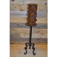 thumb-Kandelaar smeedijzer met grote kaars-1