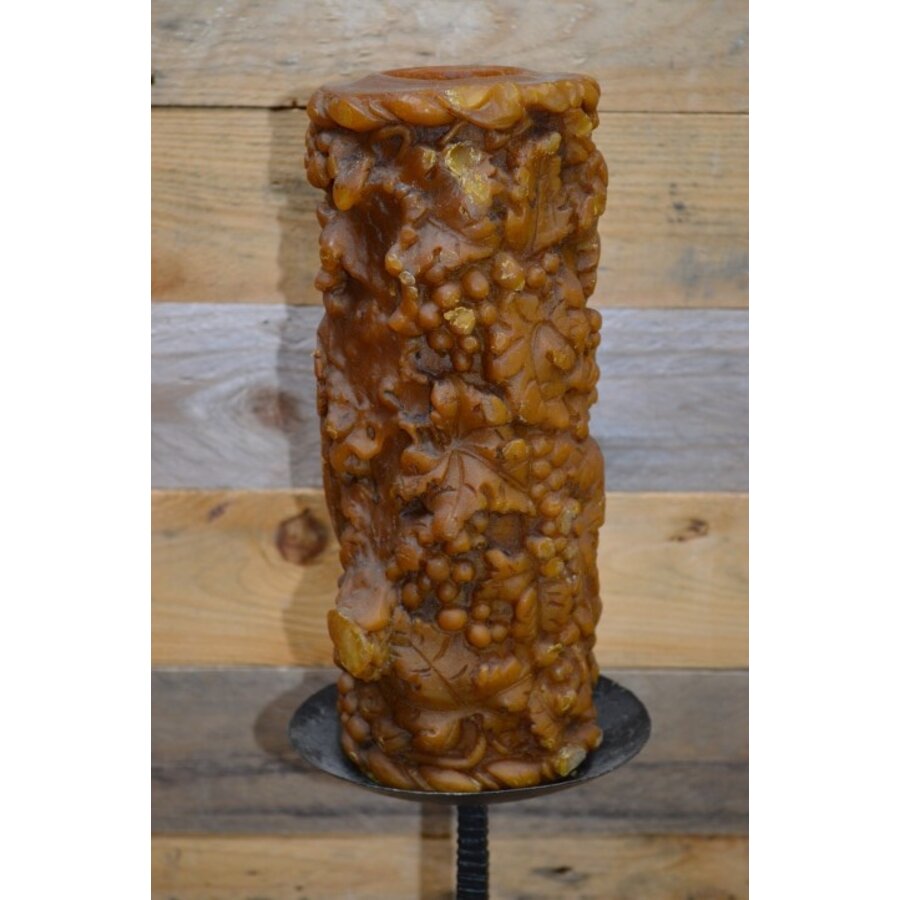 Kandelaar smeedijzer met grote kaars-5