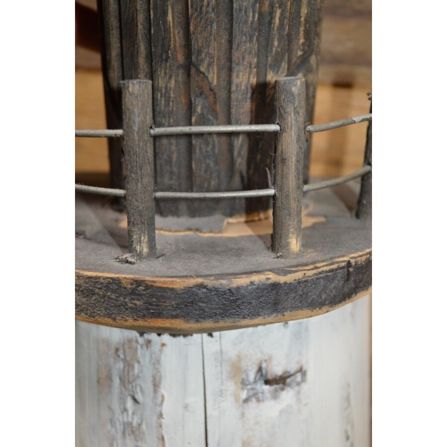 Decoratie halve vuurtoren van hout-5