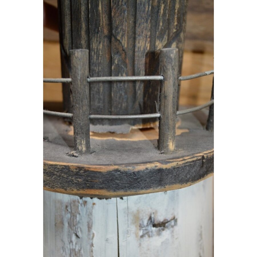 Decoratie halve vuurtoren van hout-6