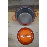 thumb-Oranje pan emaillen met deksel-5