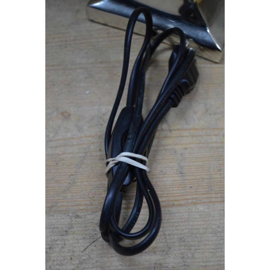 Schemerlamp met lampenkap en metalen poot-8