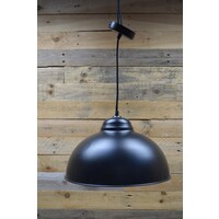 thumb-Zwarte hanglamp met rood koper kleur binnenkant-1