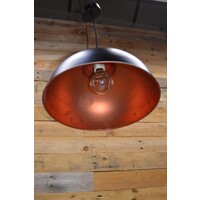 thumb-Zwarte hanglamp met rood koper kleur binnenkant-4