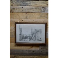 thumb-Ingelijste litho Grutstraat Doetinchem 1910 eiken lijst-1