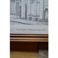 thumb-Ingelijste litho Grutstraat Doetinchem 1910 eiken lijst-2
