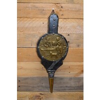 Blaasbalg met bewerkt messing en leren balg