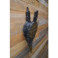 Blaasbalg met bewerkt messing en leren balg