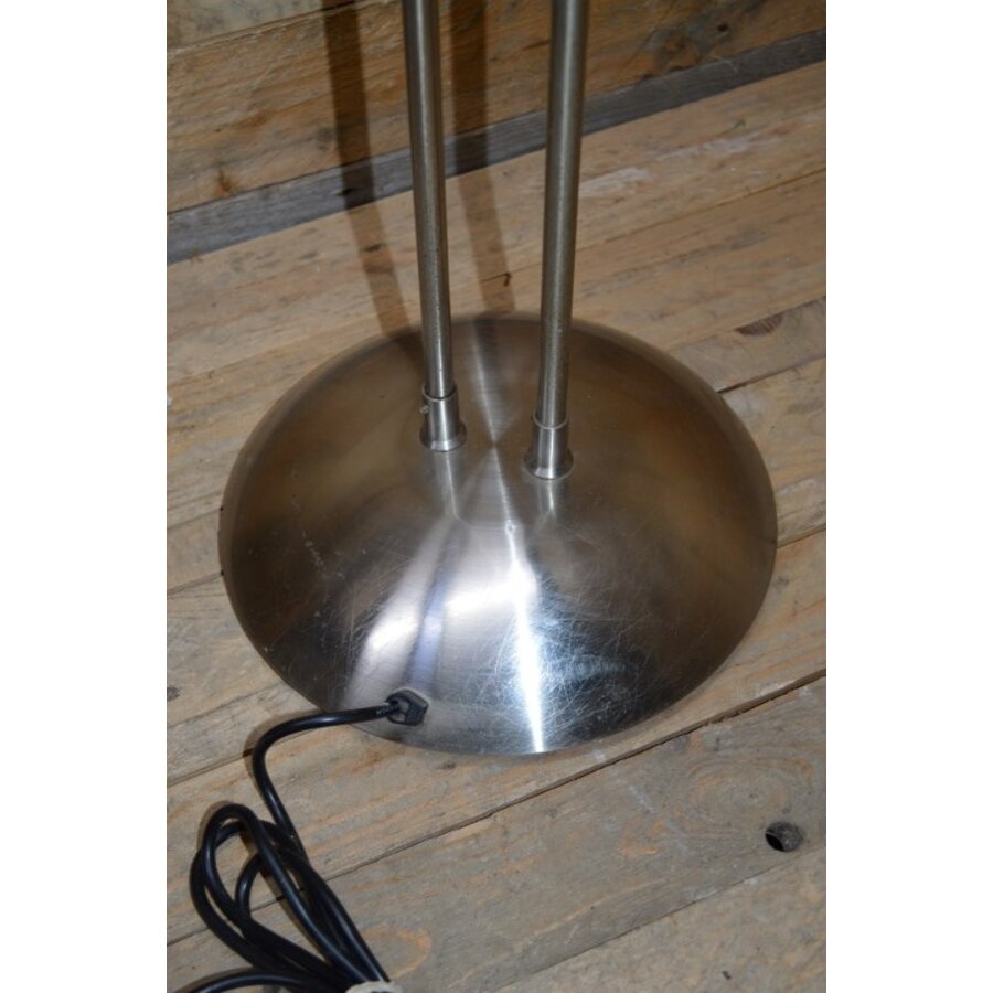 Metalen staande lamp met glazen kapjes-6